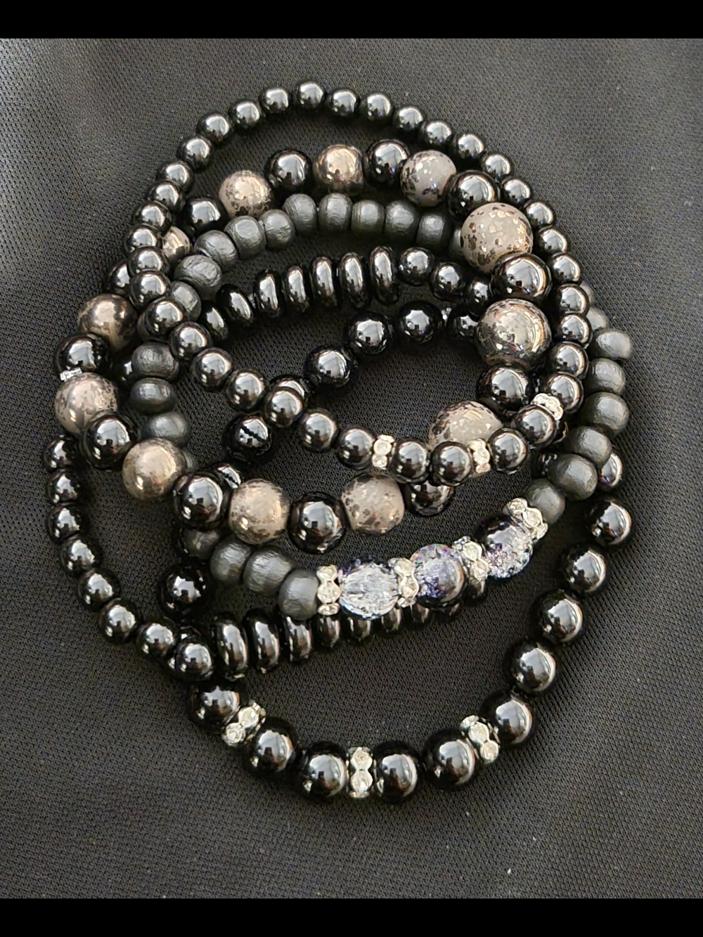 Hand Crafted Stretch Beaded Bracelet Set of 
5
